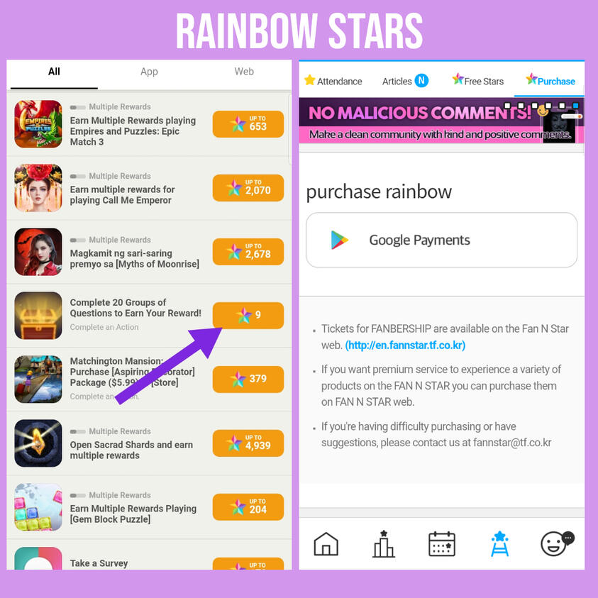 PIC (1) Click on the mission where you can earn 9 stars by completing 20 questions. PIC (2) You may purchase if able.